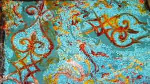 Étude, techniques mixtes, acrylique et gels Golden, sur carton